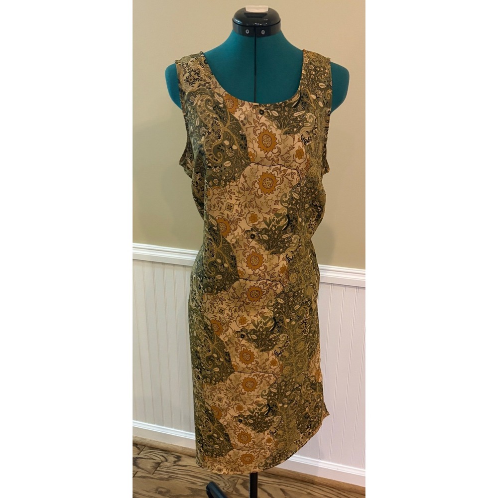Sweet Woman Women's XL Paisley Floral Sleeveless Sheath Midi Dress Boho